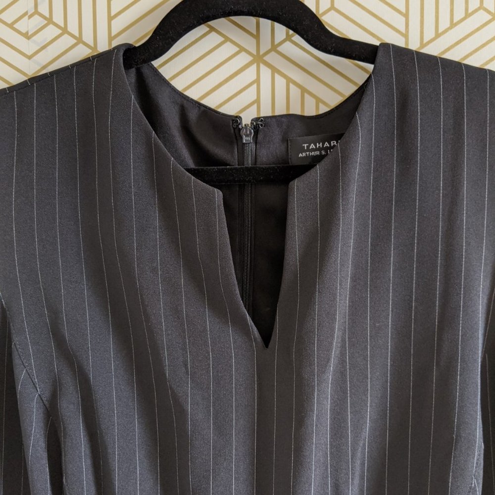 Plus size Tahari black striped jumpsuit 20W